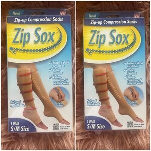 Zip Sox Compression Socks.  (BUNDLE OF 2) Tan Color